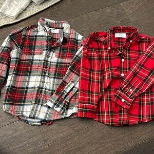 Lot of 2 old navy plaid button down shirts